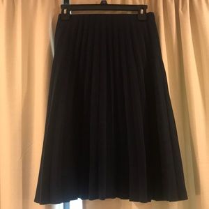 Everlane pleated midi skirt in navy size 0